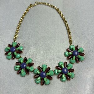 Banana Republic Gold Tone Chunky Flower Necklace